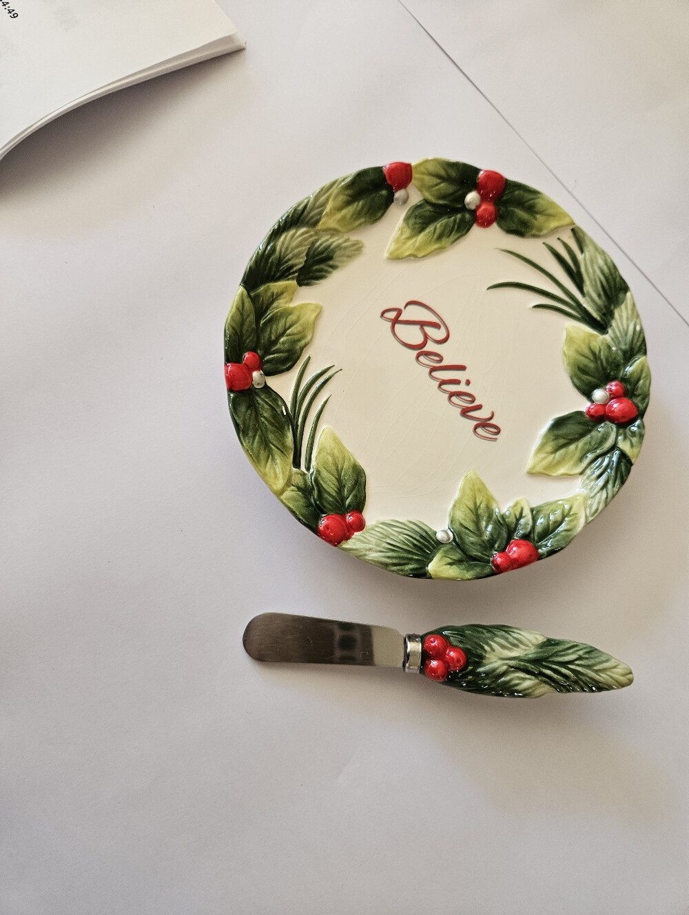 Fitz And Floyd, Tartan Christmas, Hand Crafted China,  Plate with Spreader